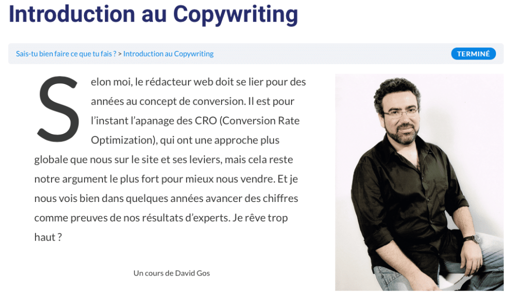 Initiation au Copywriting, par David Gos