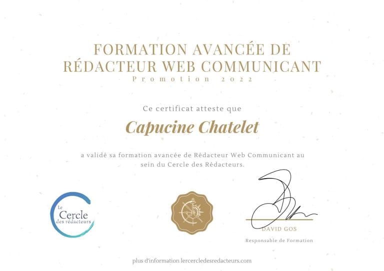 Certificat de Formation