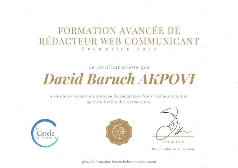 Certificat de Formation