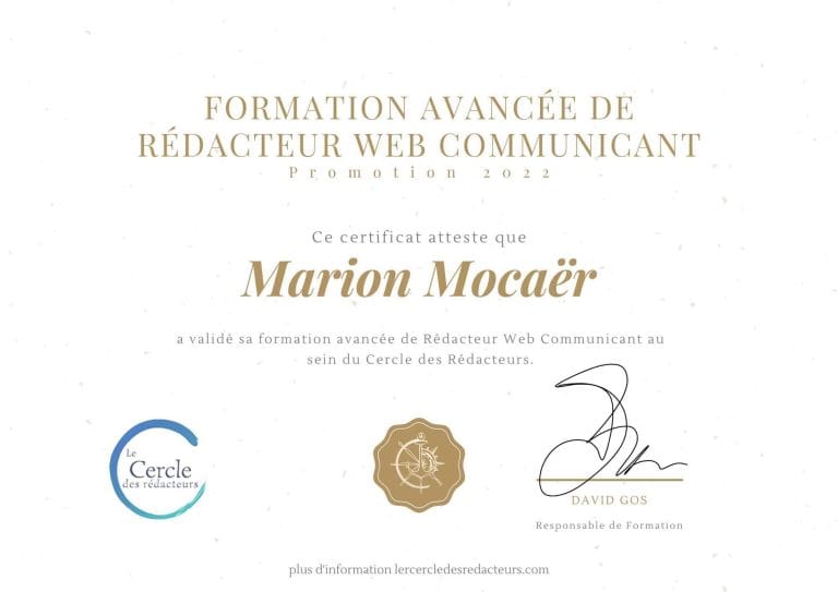 Certificat de Formation