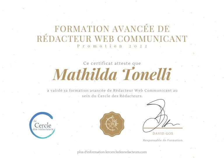 Certificat de Formation