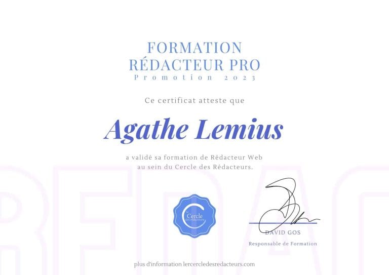 Certificat de Formation