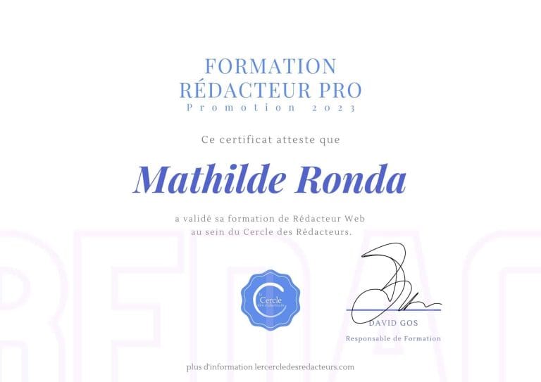 Certificat de Formation