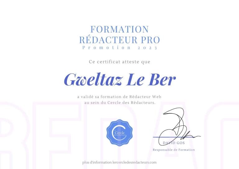 Certificat de Formation