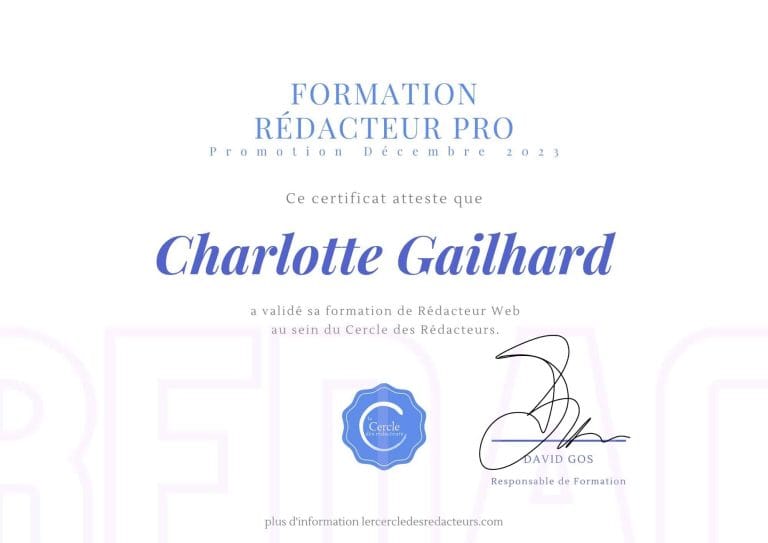 Certificat de Formation